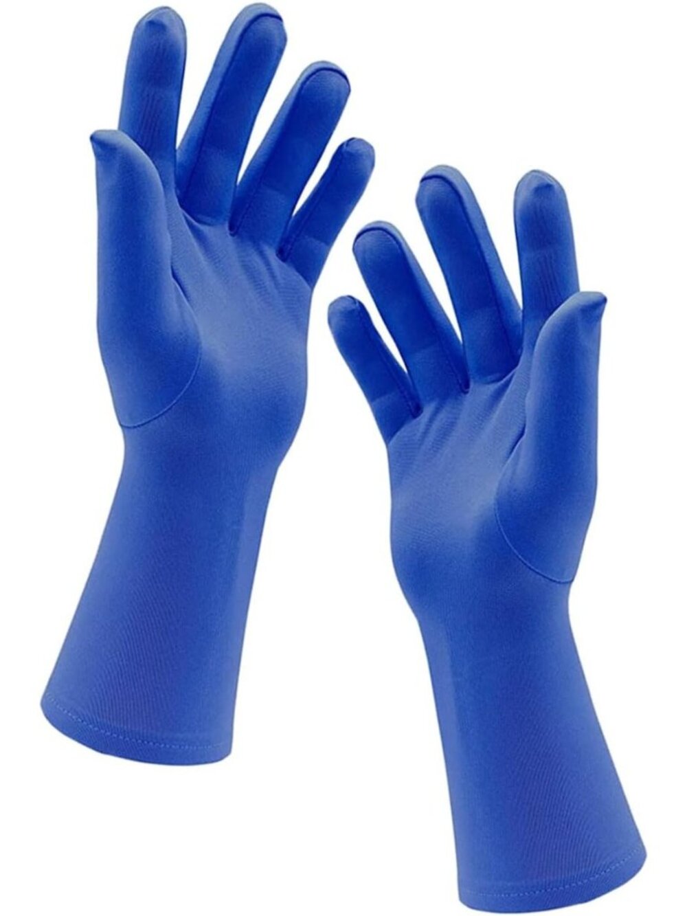 Men's and Women's Royal Blue Stretchy Length Banquet Spandex Short Party Gloves